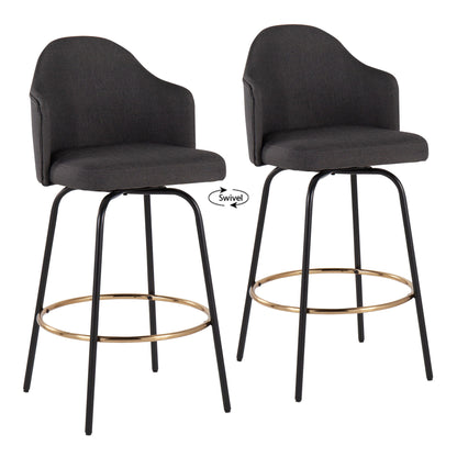 Ahoy - Contemporary Fixed Height Counter Stool Round Footrest (Set of 2) Lumi Source