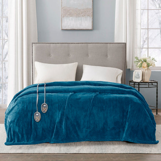 Heated Plush - Queen Blanket - Teal