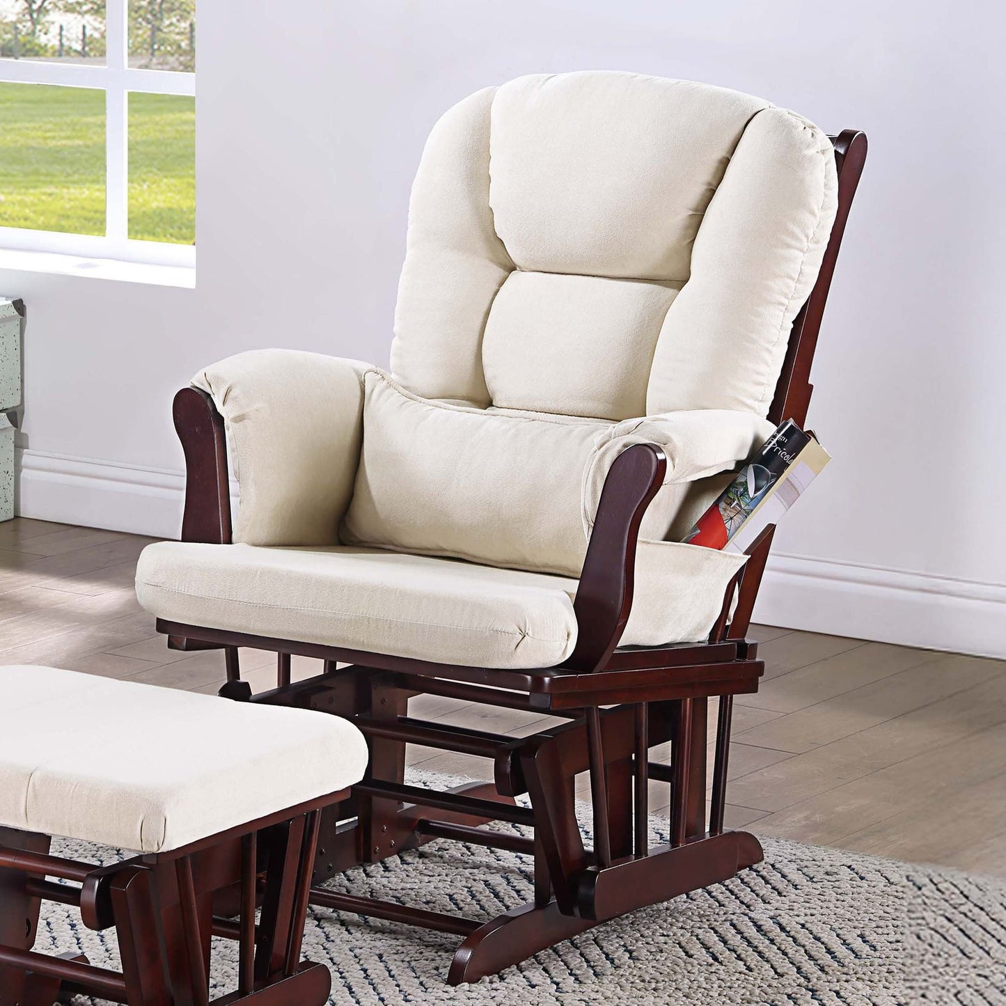 Upholstered Glider Chair With Ottoman Home Essentials