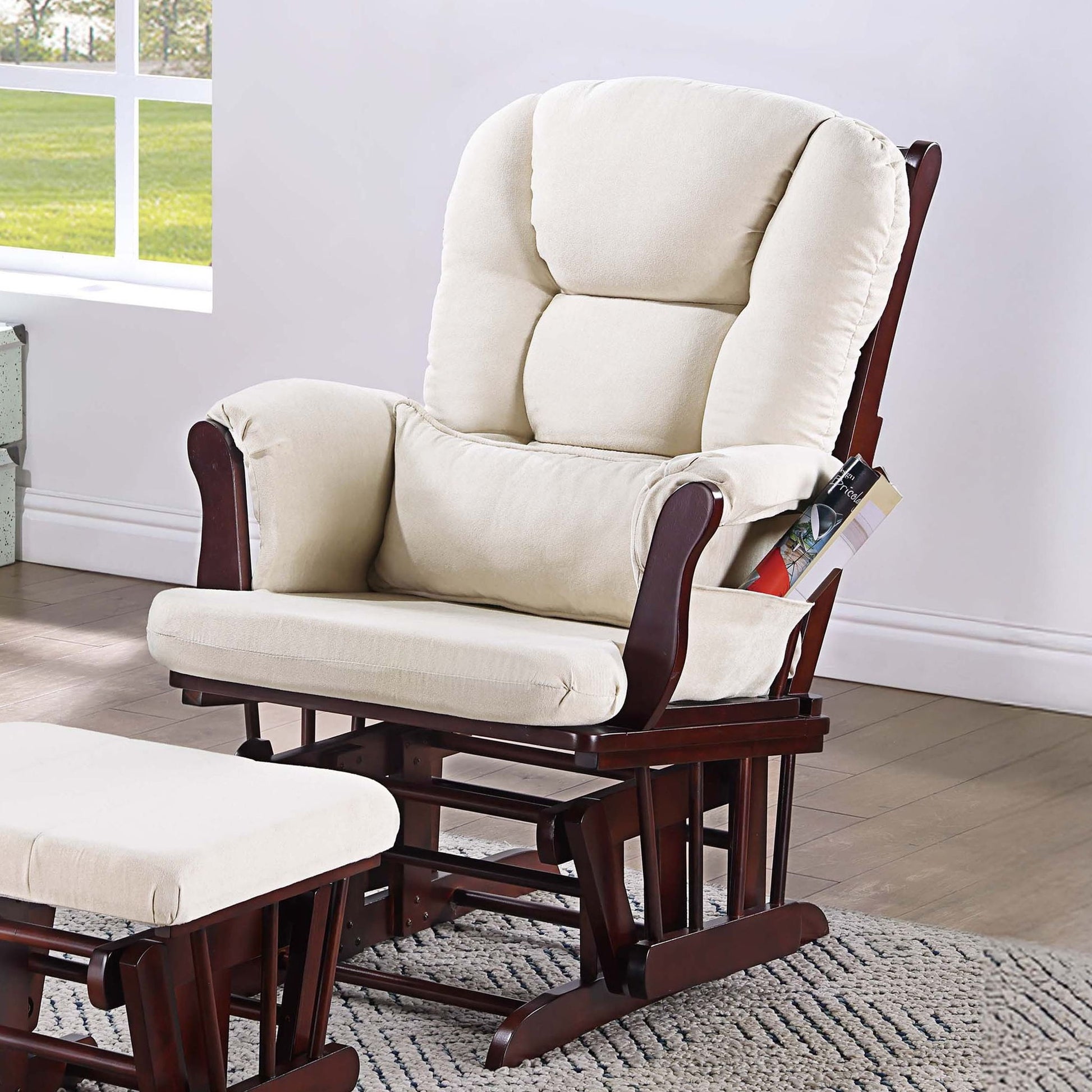 Upholstered Glider Chair With Ottoman Home Essentials