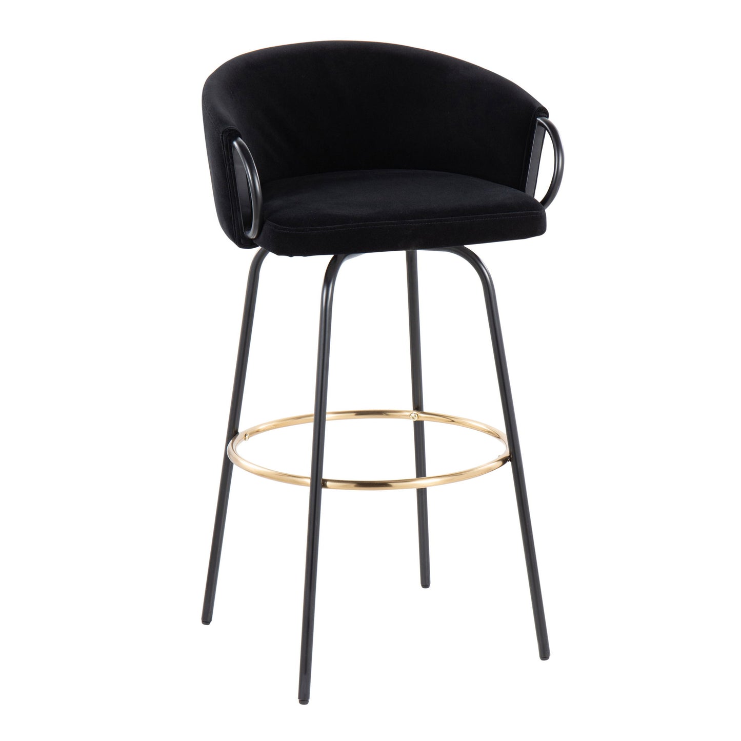 Claire - Contemporary / Glam Barstool With Footrest (Set of 2) Lumi Source