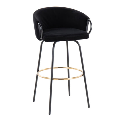 Claire - Contemporary / Glam Barstool With Footrest (Set of 2) Lumi Source