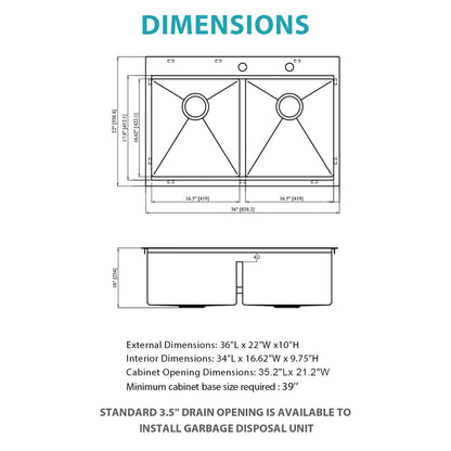 Topmount, Drop In Double Bowl Kitchen Sink Daily Nest