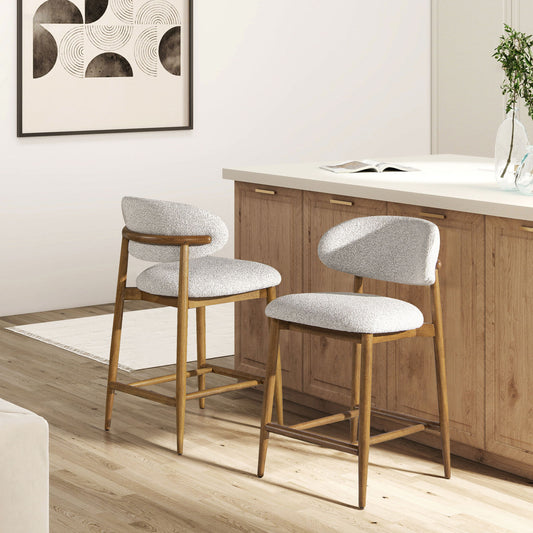 Locke - Modern Upholstered Counter Stool With Frame - Salt / Pepper Jennifer Taylor Home