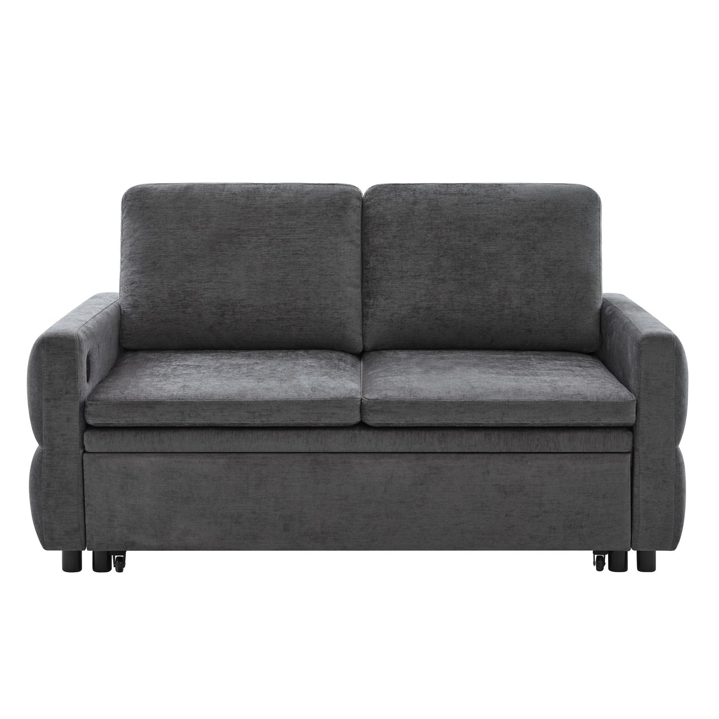 Convertible Sofa Bed Loveseat With Adjustable Backrest And USB Ports Hearth and Haven