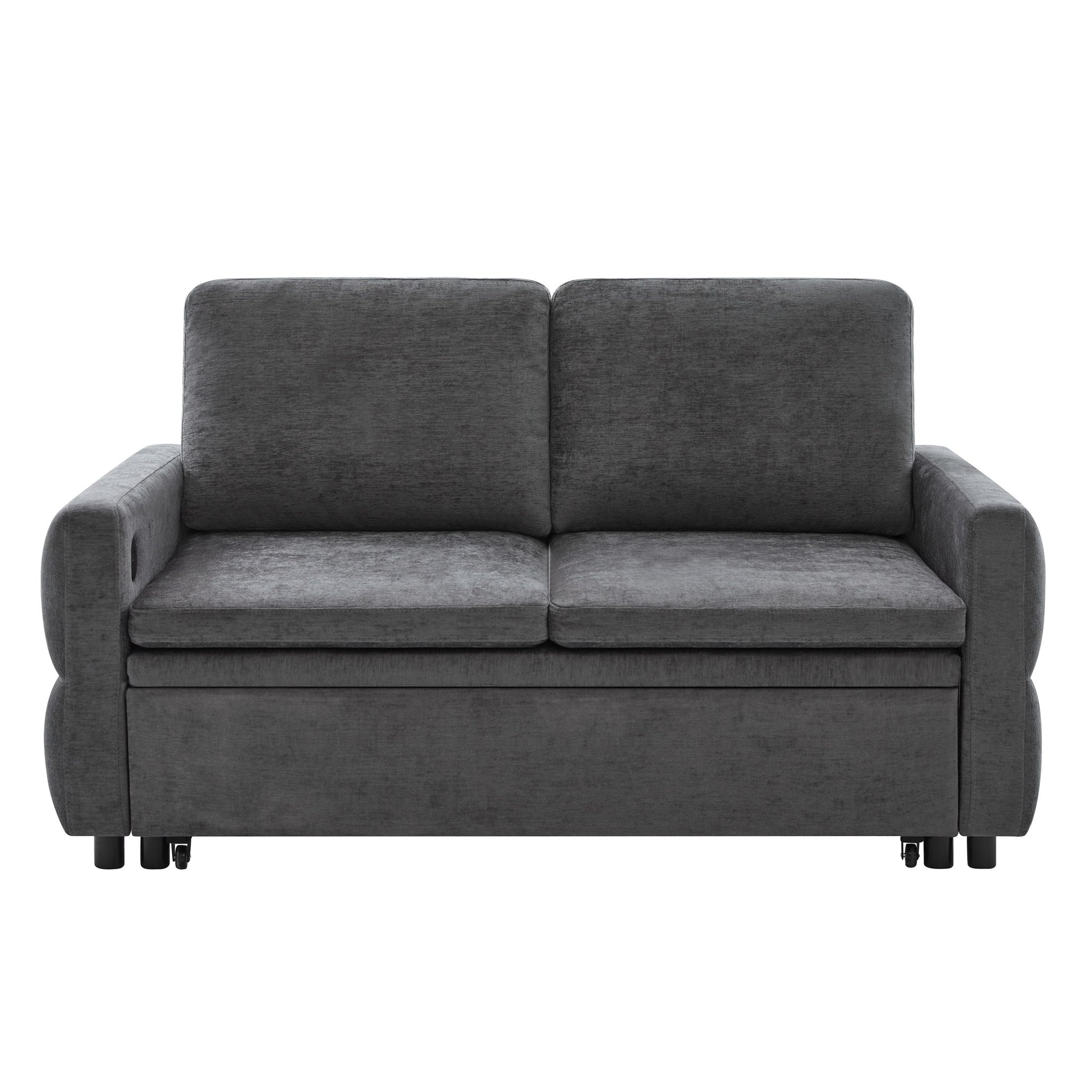 Convertible Sofa Bed Loveseat With Adjustable Backrest And USB Ports Hearth and Haven