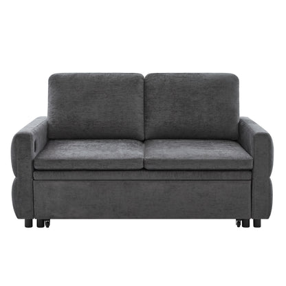 Convertible Sofa Bed Loveseat With Adjustable Backrest And USB Ports Hearth and Haven