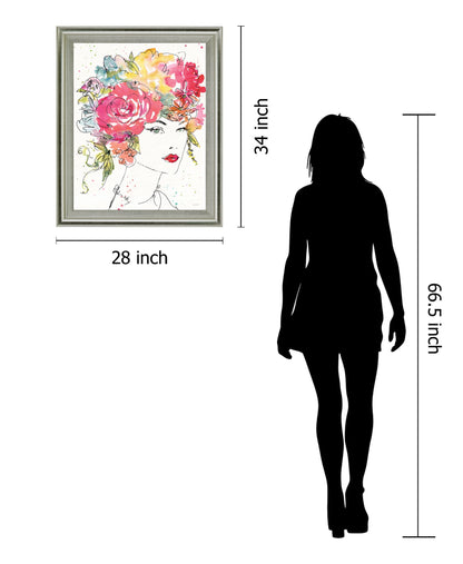 Whimsical Bloom Portrait - 28" x 34" Framed Wall Art