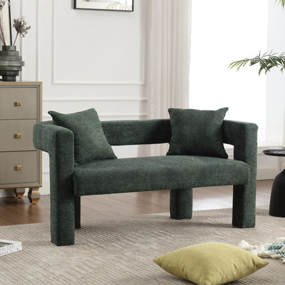 Modern Chenille Loveseat Sofa, Comfy Upholstered 2 Seater Home Essentials