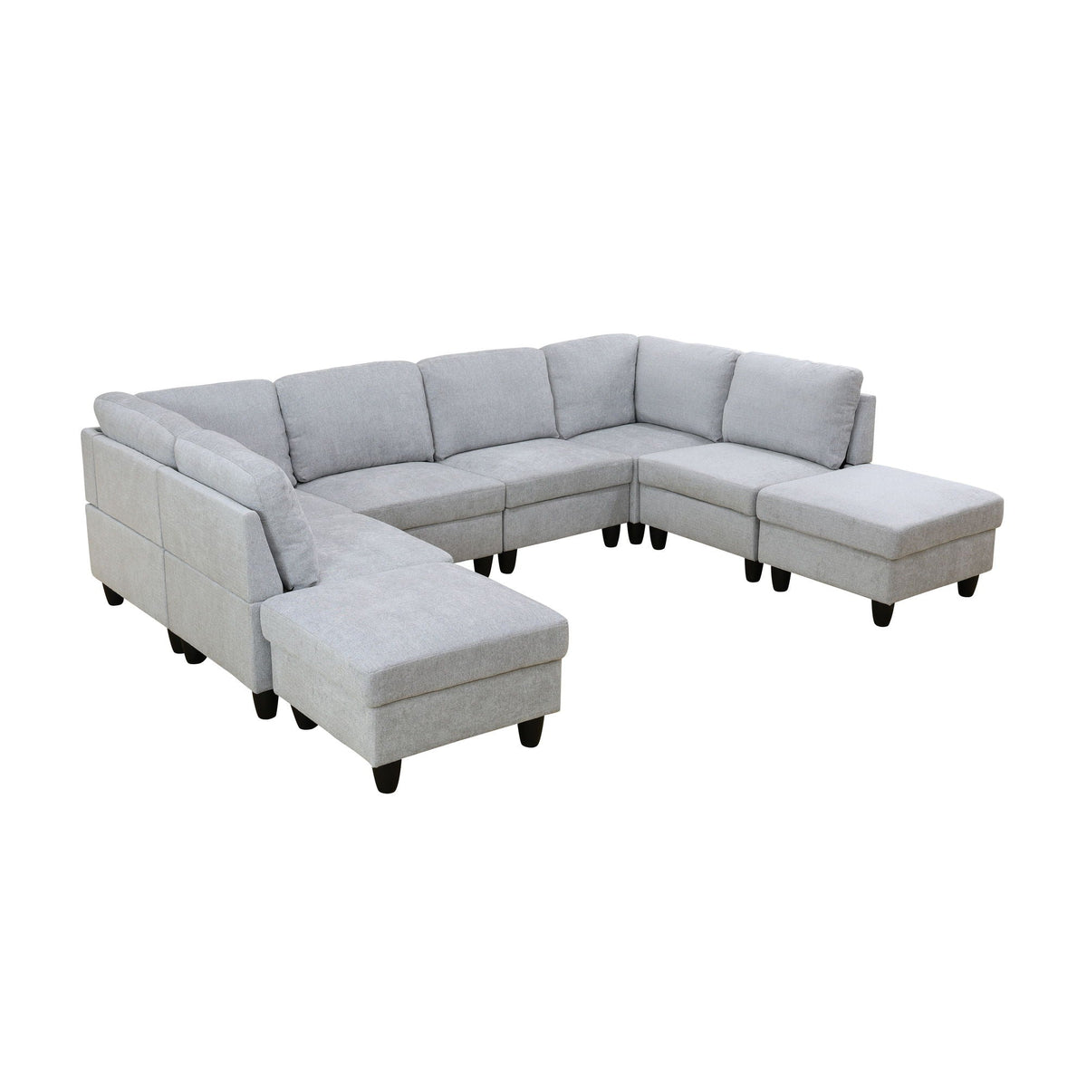 8 Piece Modular U - Shape Sectional Sofa Home Essentials