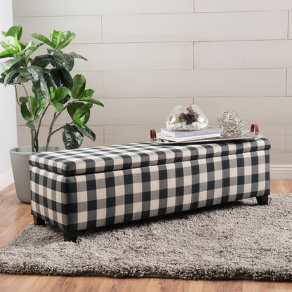 Contemporary Storage Ottoman With Seating And Storage - Black Noble House