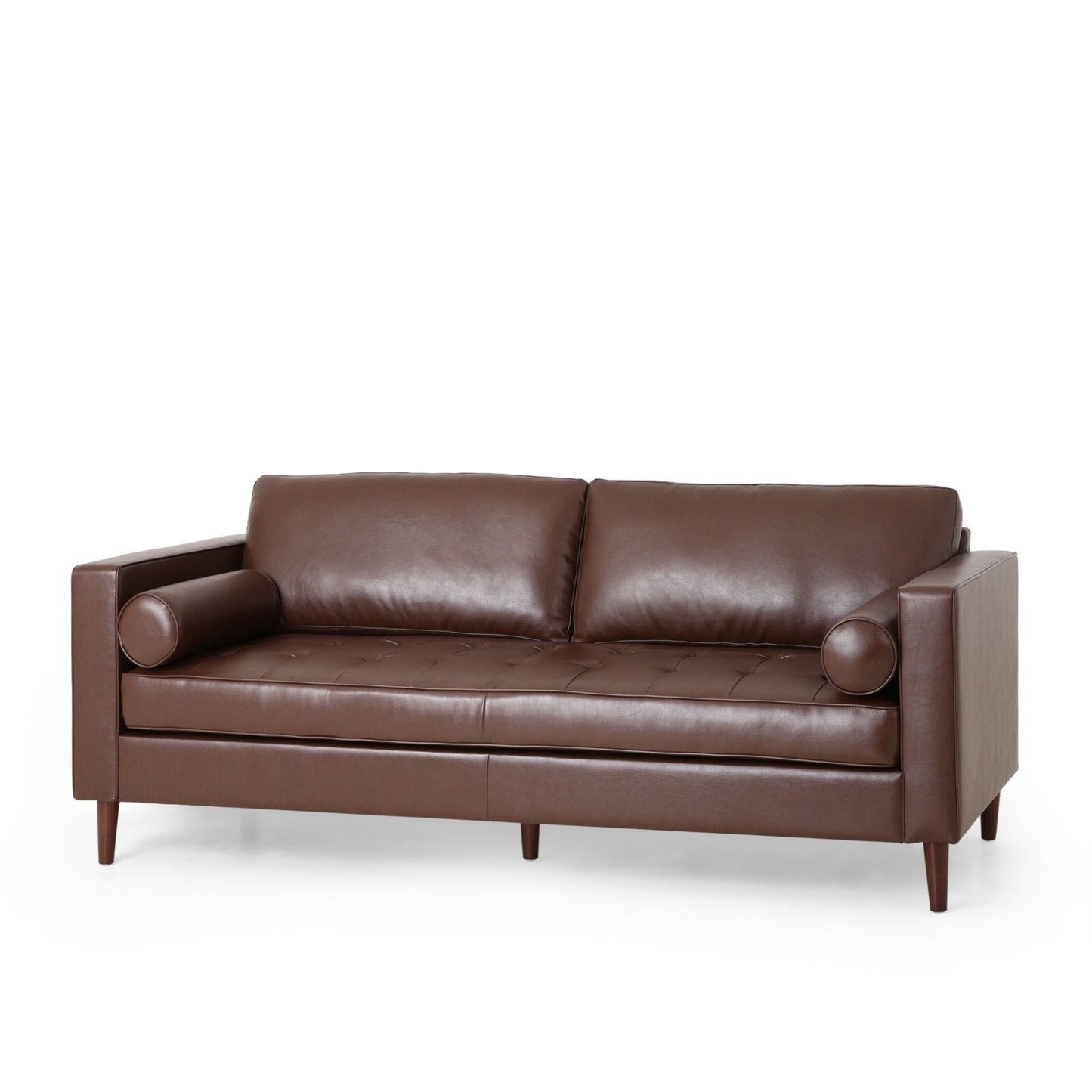 Modern Comfy 3 Seat Sofa With Wooden Legs, For Living Room And Study