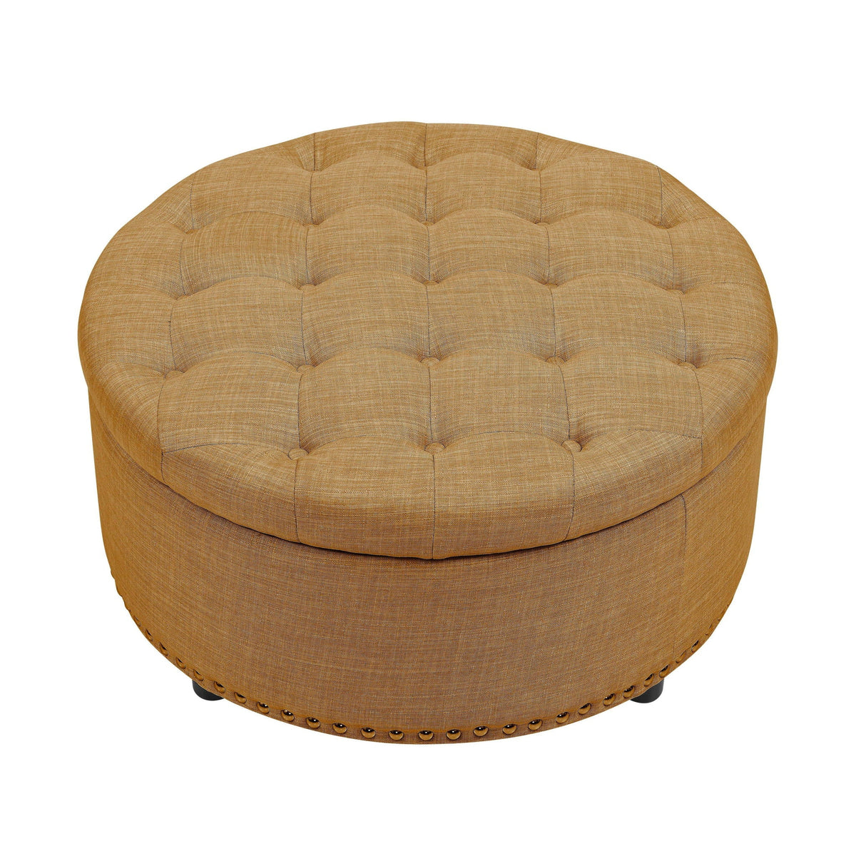 Tufted Storage Ottoman With Upholstery Home Essentials