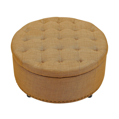 Tufted Storage Ottoman With Upholstery Home Essentials
