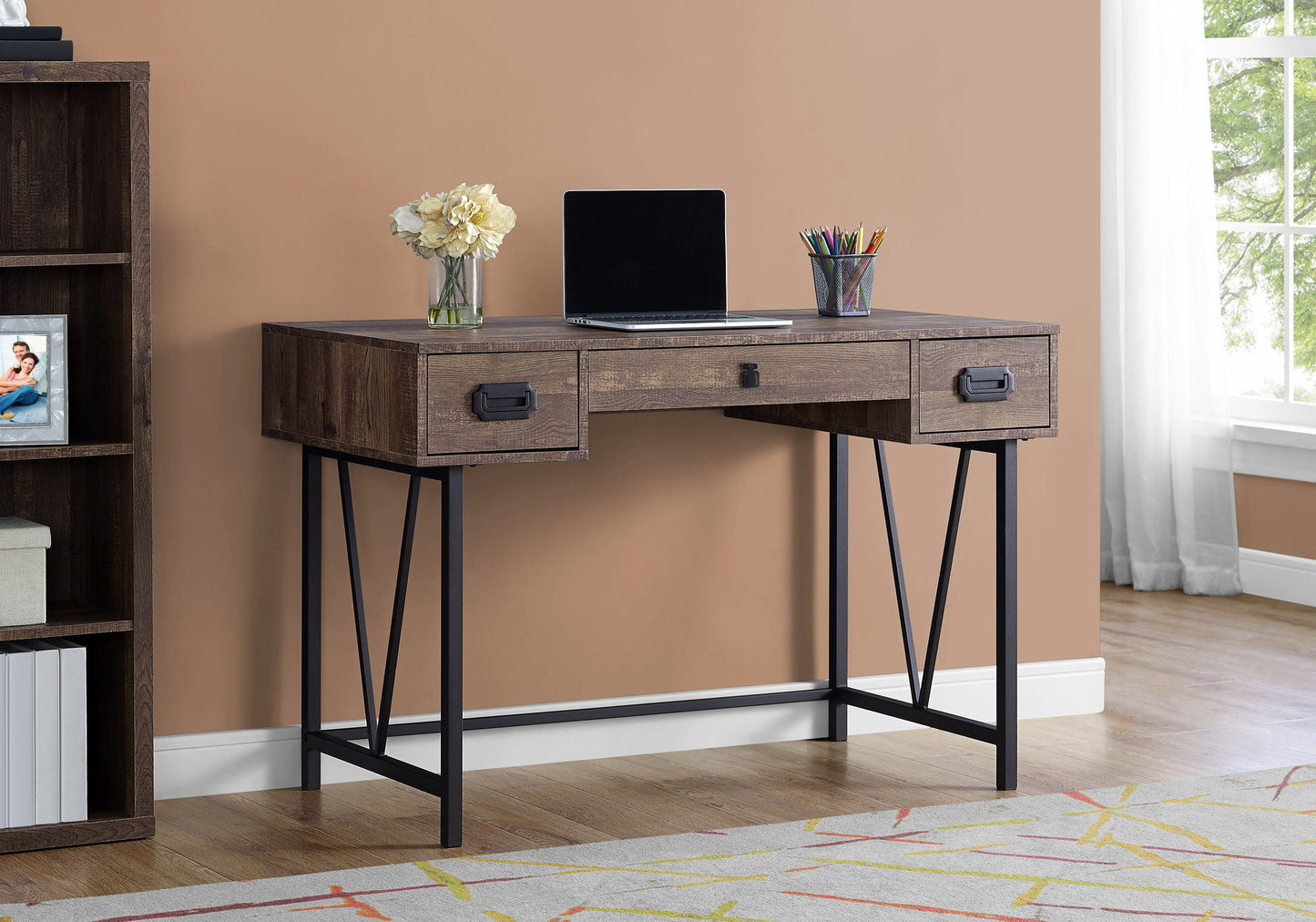 Computer Desk For Home Office, Laptop, Storage Drawers, Transitional 8th Street