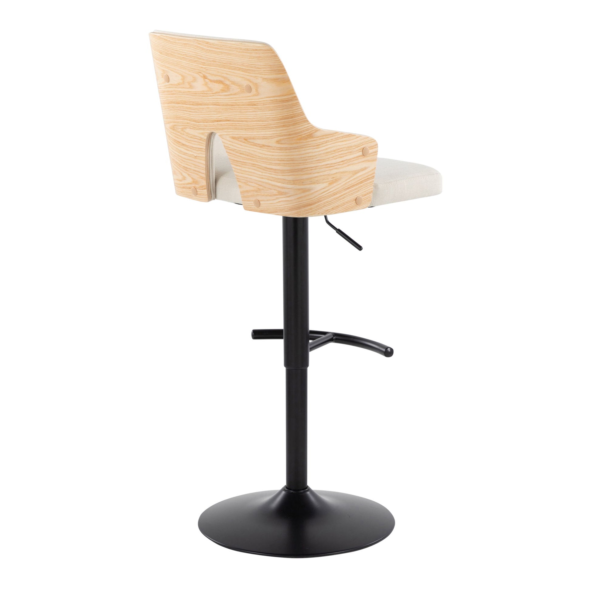 Stella - Contemporary Adjustable Barstool Stool With Swivel And Rounded T Footrest (Set of 2) Lumi Source