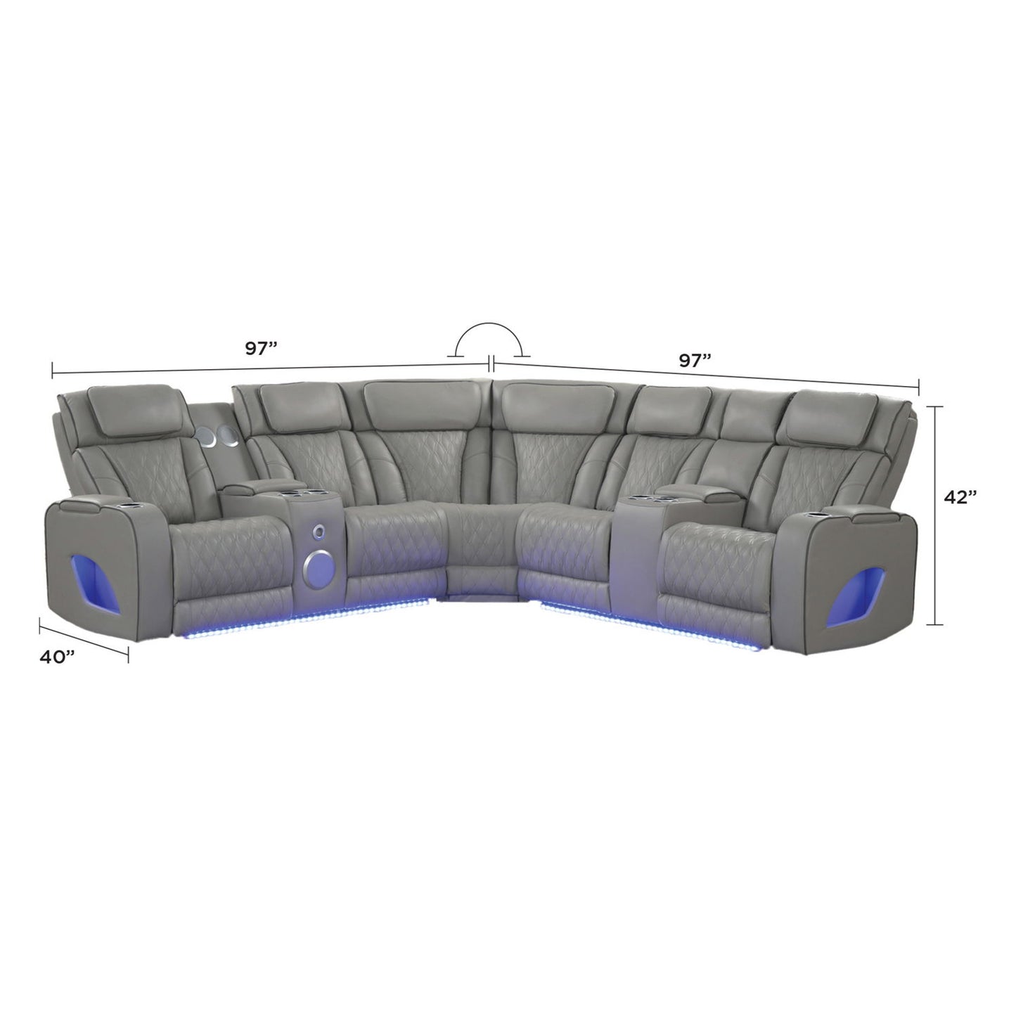 Fortuner - Power Recliner Sectional Sofa Matrix Furniture Group