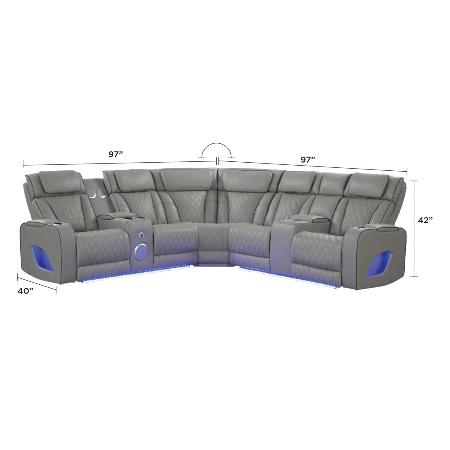 Fortuner - Power Recliner Sectional Sofa Matrix Furniture Group