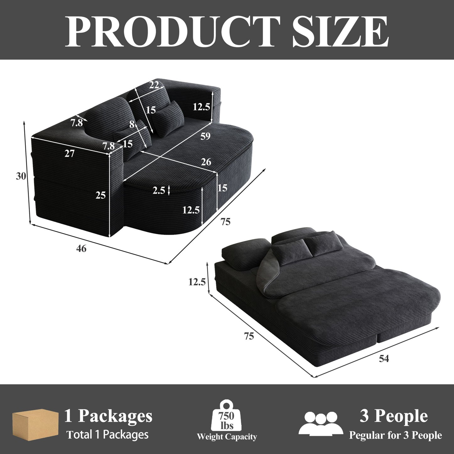 2 In 1 Foldable Sofa Bed With Multi Functional Blanket Home Essentials