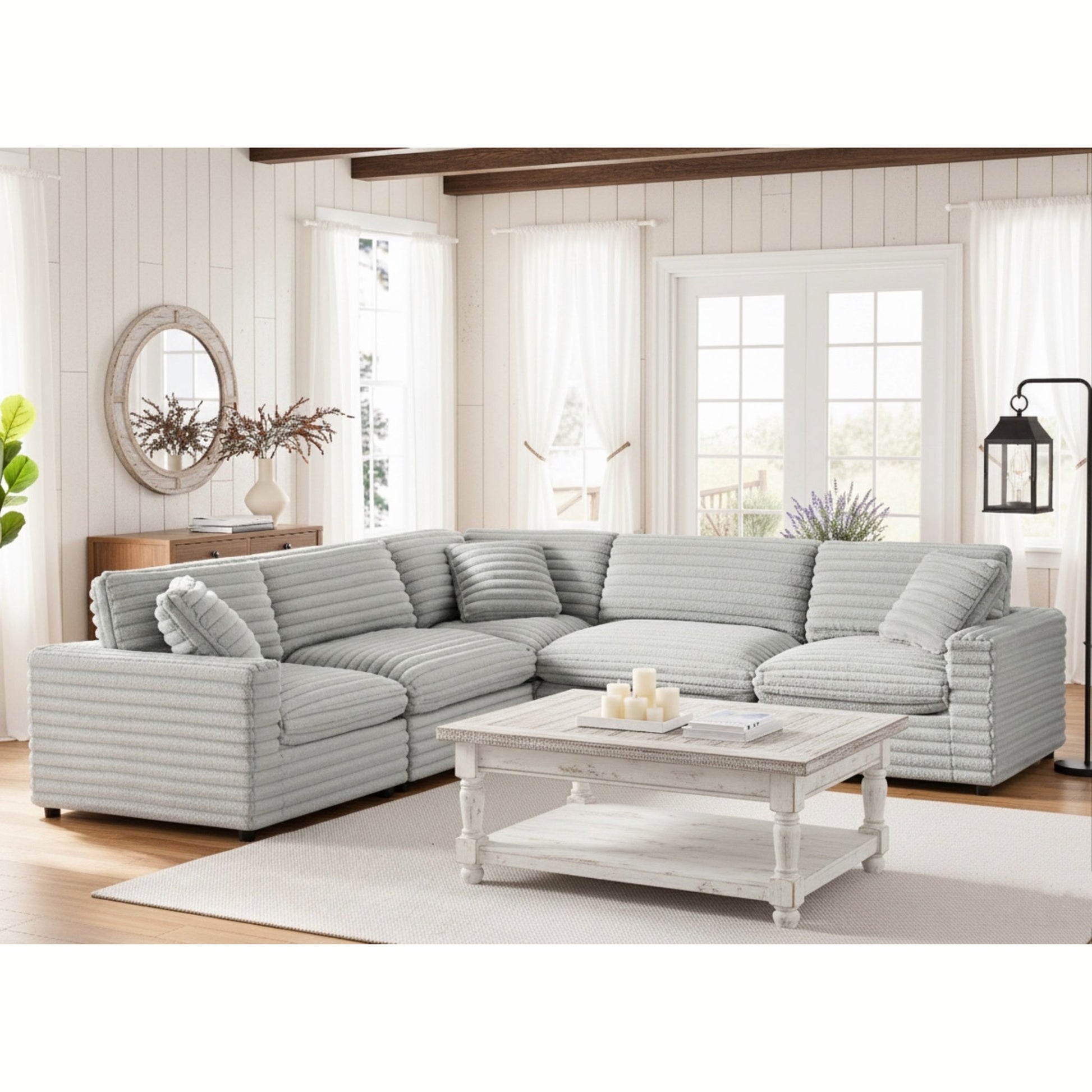 Jenny - 5 Piece Sectional - Gray Home Essentials