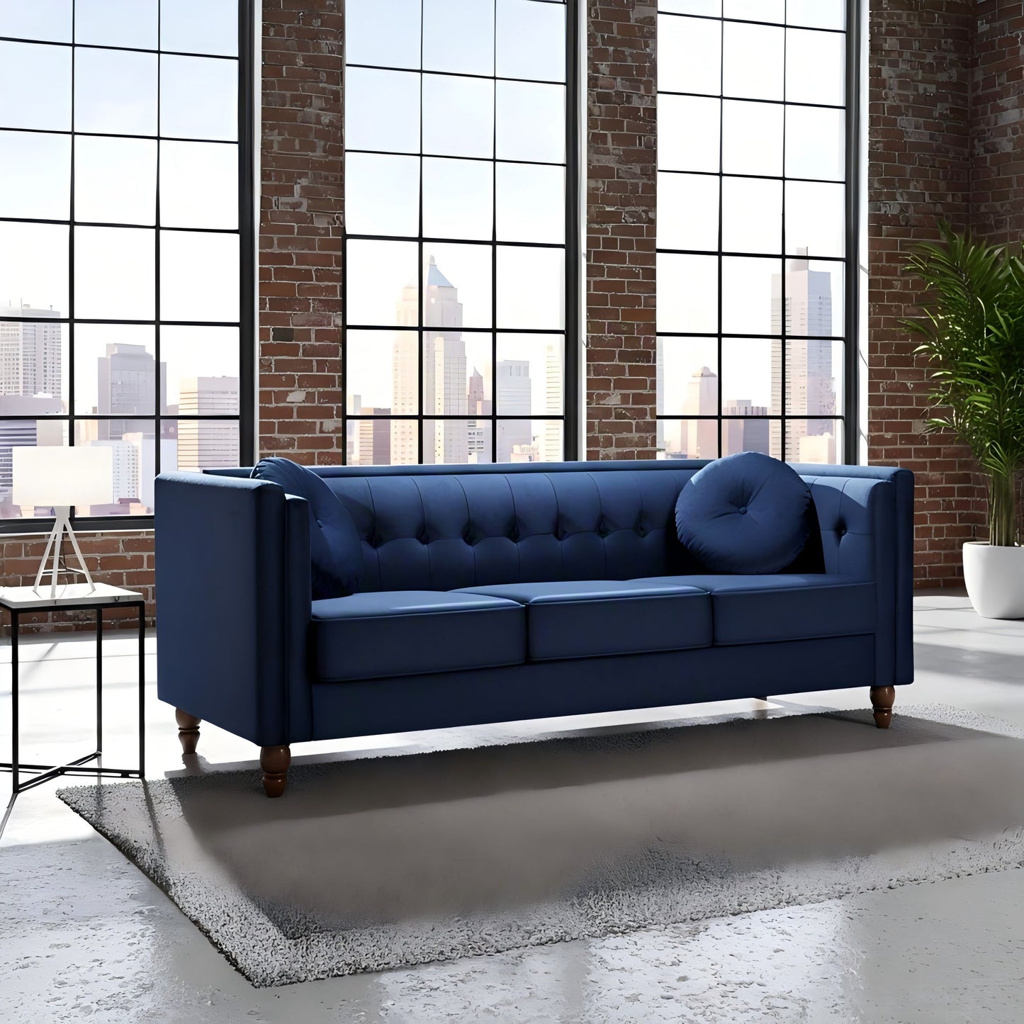 Chesterfield Sofa With Square Arms For Living Room US Pride