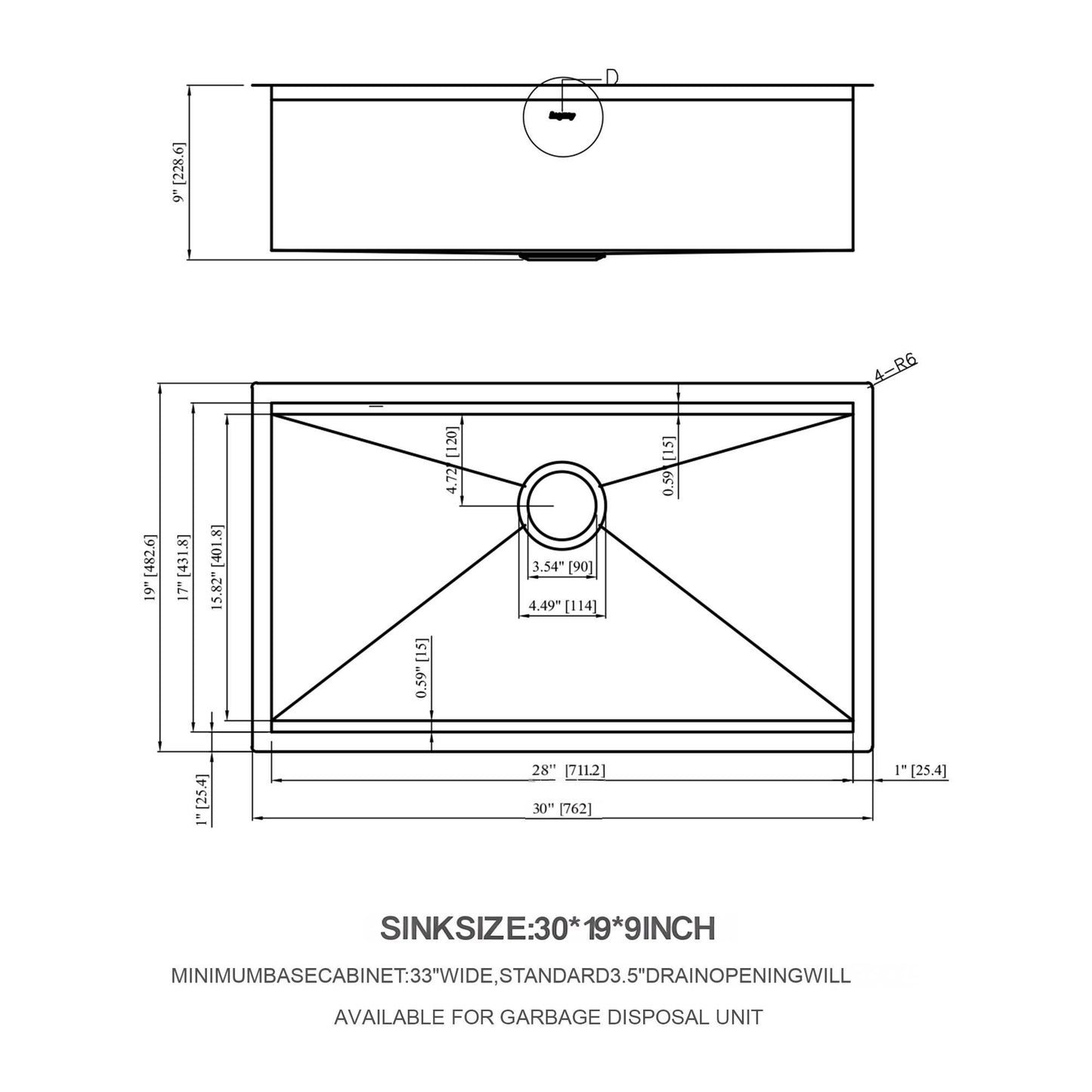 30" Undermount Kitchen Sink 16 Gauge Ledge Workstation - Brushed Nickel Daily Nest