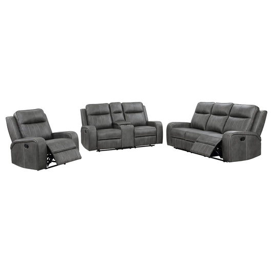 Mckinley - 3 Piece Reclining Sofa Set - Gray Furniture Max