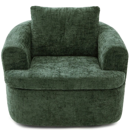 Modern Swivel Barrel Chair With Dual-Layer Cushion Hearth and Haven