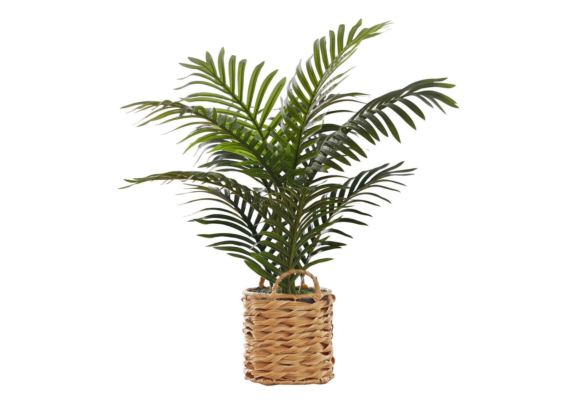 24" Tall, Artificial Plant, Palm, Indoor, Faux, Fake, Table, Floor, Greenery, Potted, Real Touch, Decorative - Green / Beige 8th Street