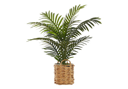 24" Tall, Artificial Plant, Palm, Indoor, Faux, Fake, Table, Floor, Greenery, Potted, Real Touch, Decorative - Green / Beige 8th Street