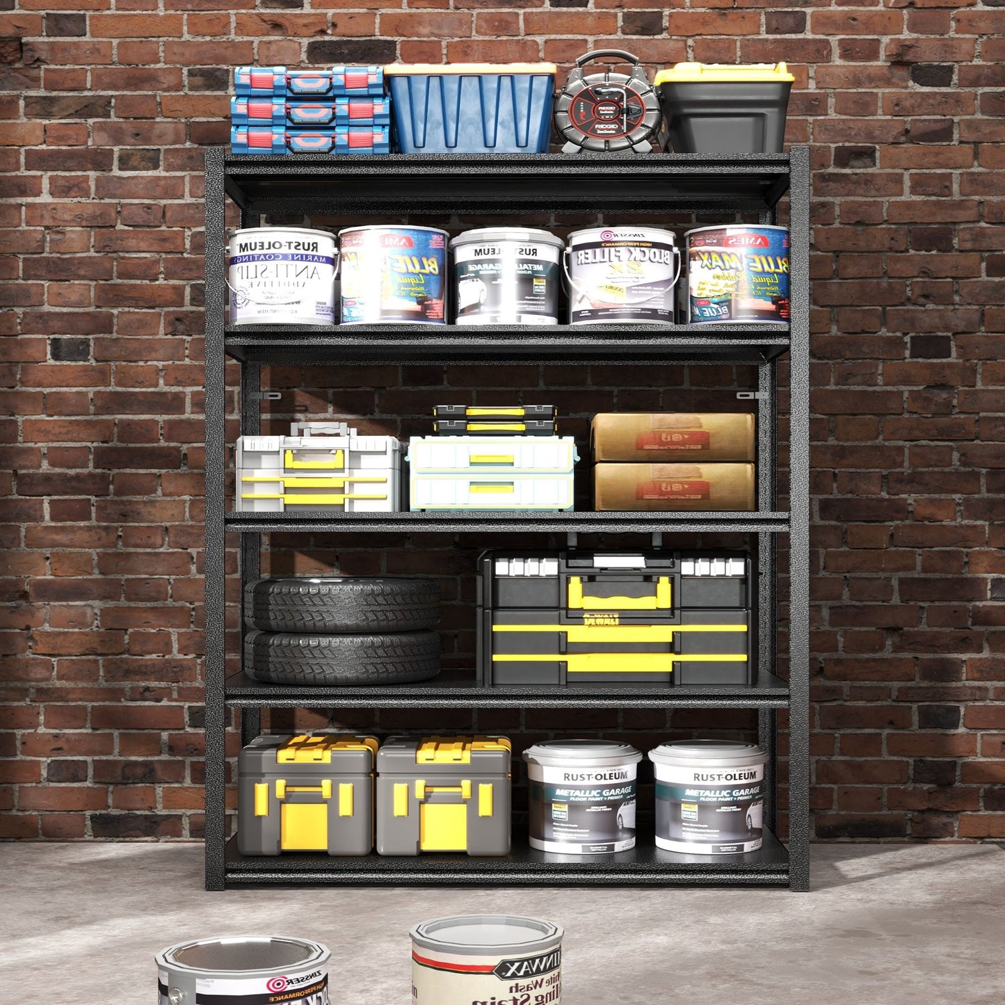 Industrial Heavy Duty Metal Garage Shelving Unit, Adjustable Storage Rack Daily Nest