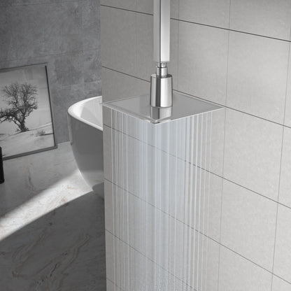 Ultra Thin 8" Square Rain Shower Head 304 Stainless Steel, Wall / Ceiling Mounted Daily Nest