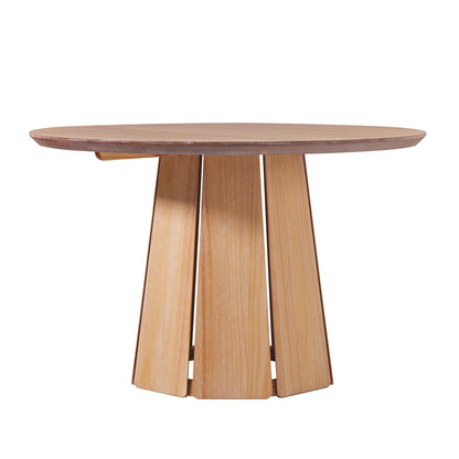 Round Pedestal Dining Table - Light Brown Walker Edison