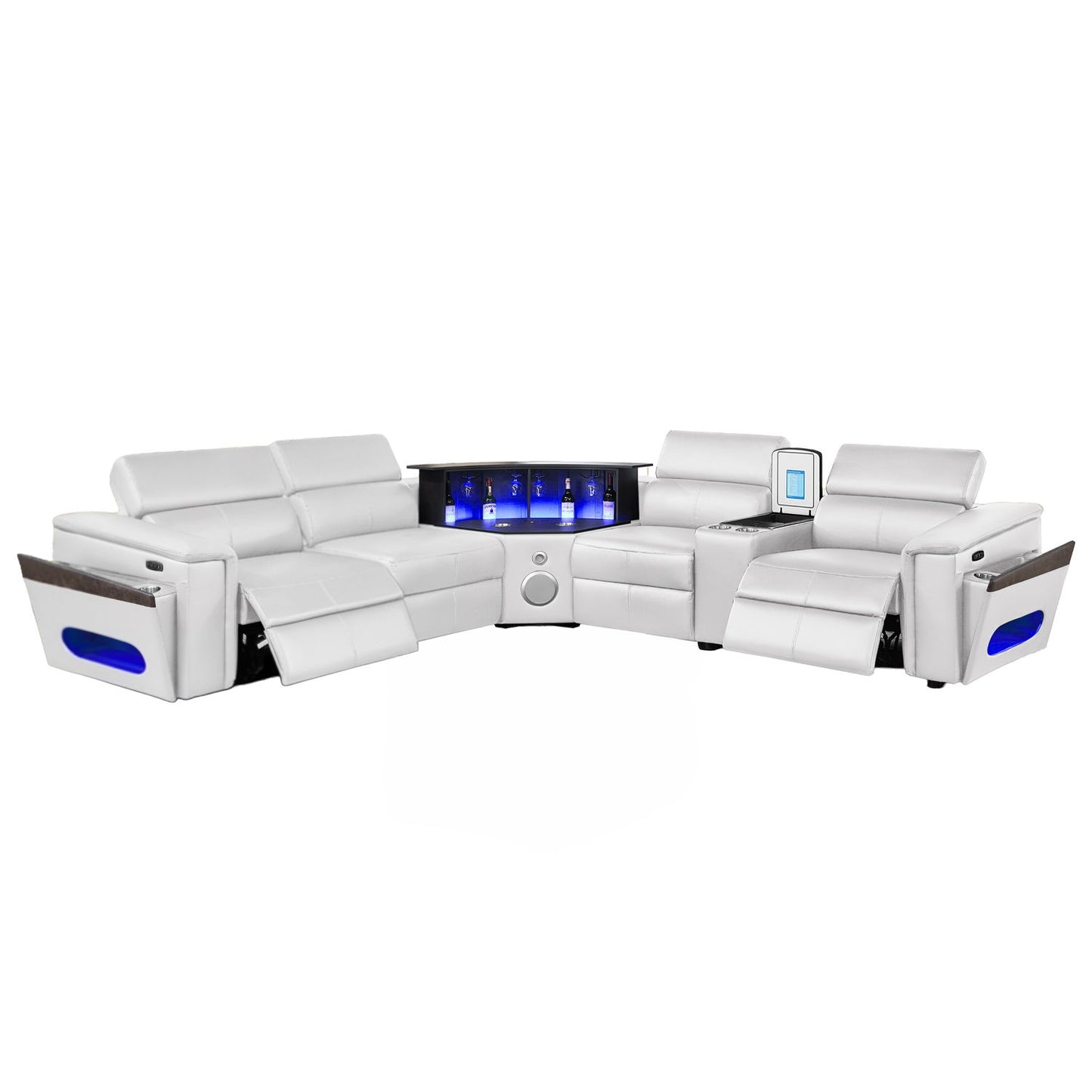 Nova - Sectional With Bluetooth Speaker, LED And Lifting Wine Cabinet Matrix Furniture Group