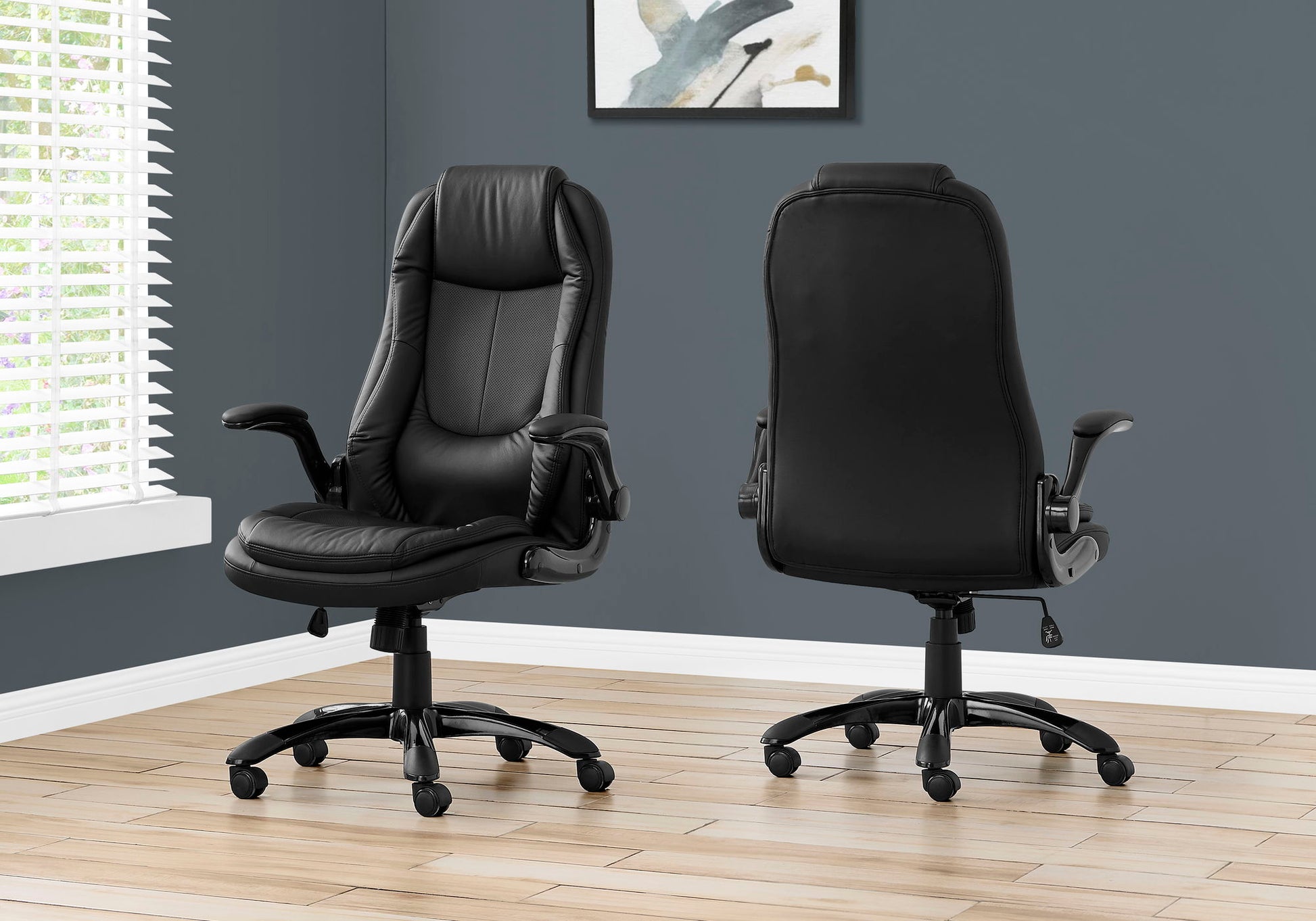 Office Chair, Adjustable Height, Swivel, Ergonomic, Armrests, Contemporary & Modern - Black 8th Street