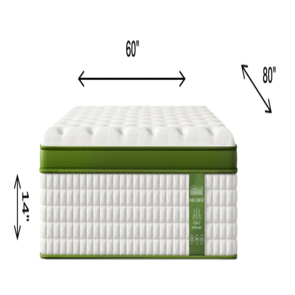 14" Hybrid Mattress With Gel Memory Foam And Pocket Springs Somnus Mattress USA
