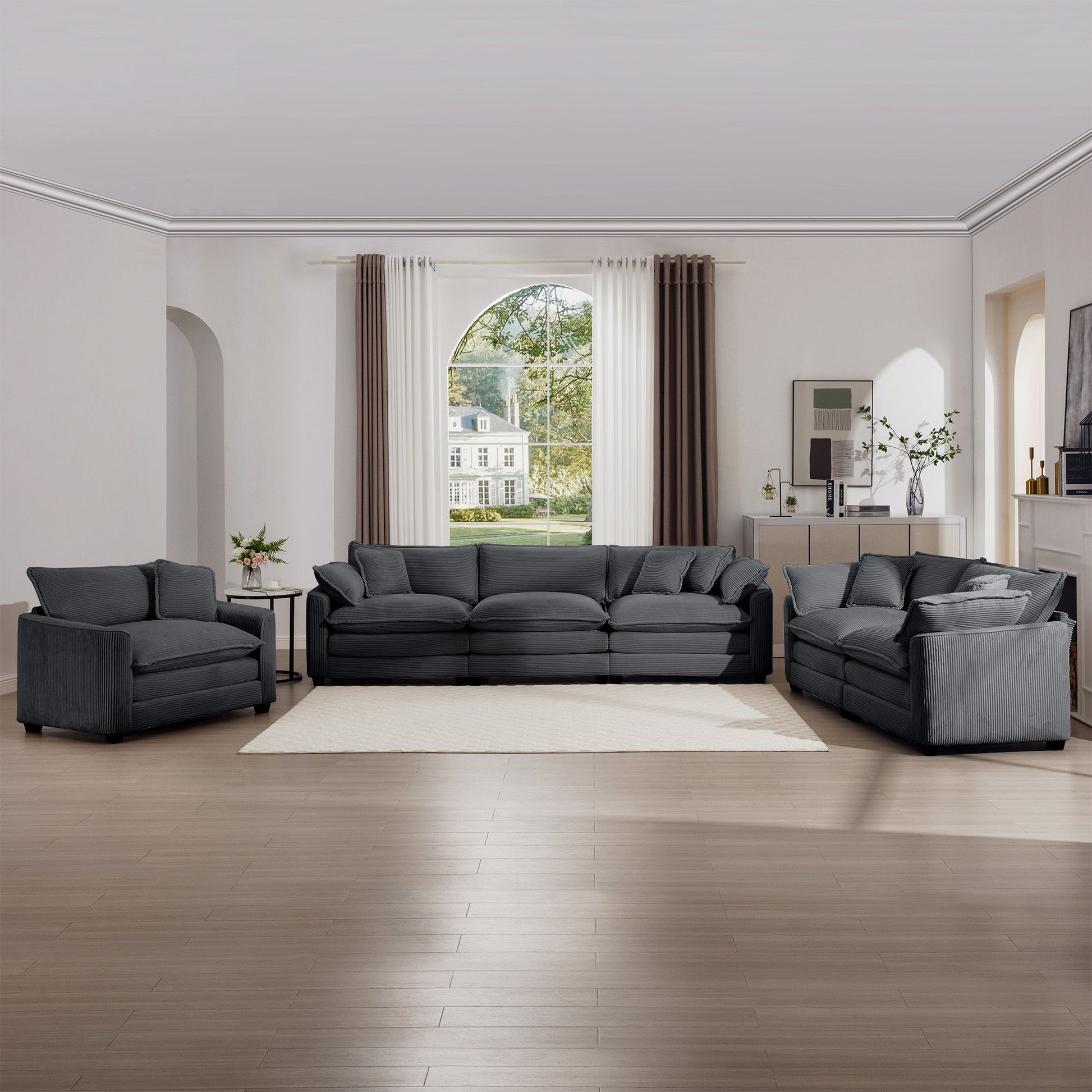 Elegant Oversized Sectional Sofa Set With Deep Seats And Flexible Layout Home Essentials