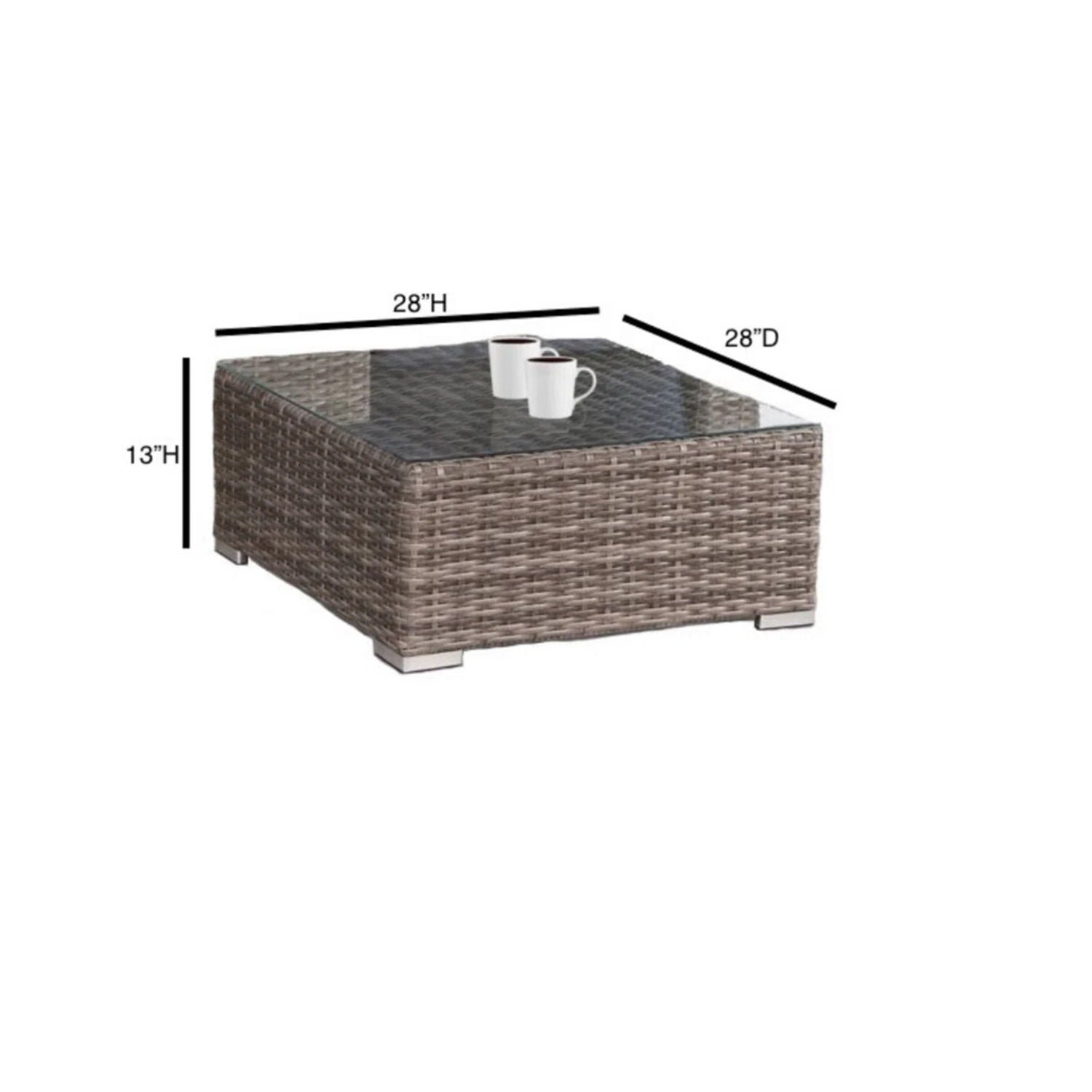 Outdoor Wicker Conversation Set With Cushions, All Weather LSI Patio Furniture