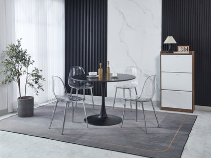 Transparent Plastic Seat Dining Chair (Set of 4) Home Essentials