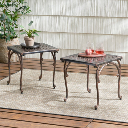 Laughlin - Traditional Style Cast End Table Set - Antique Espresso Noble House