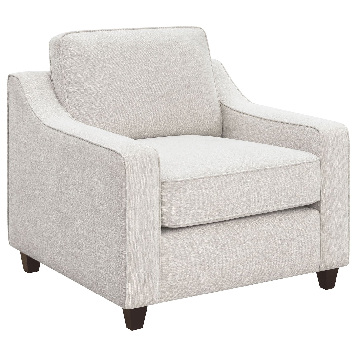 Mahaffey - Upholstered Sloped Track Arm Chair - Beige Furniture Max