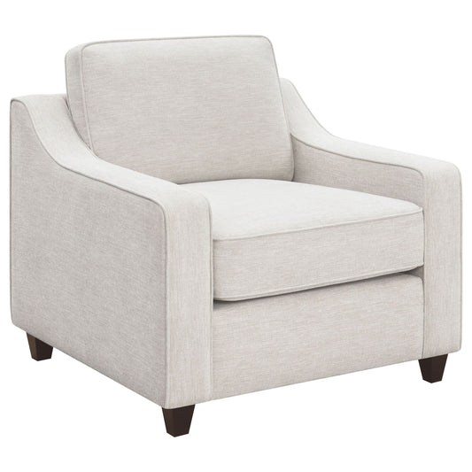Mahaffey - Upholstered Sloped Track Arm Chair - Beige Furniture Max