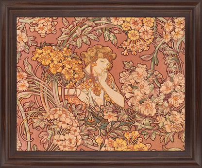 Whimsical Blossom Muse - 28" x 34" Framed Wall Art Classy Living