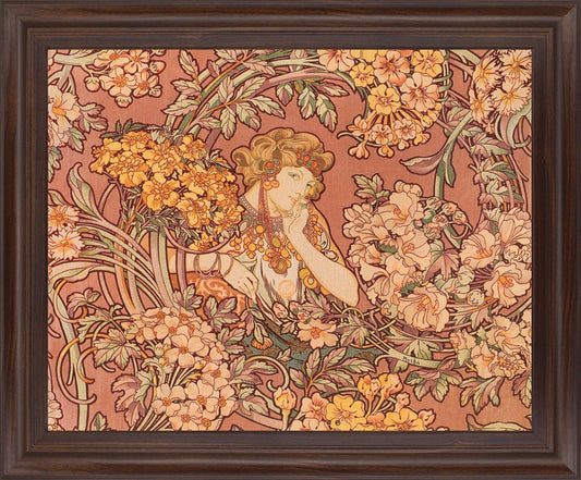 Whimsical Blossom Muse - 28" x 34" Framed Wall Art Classy Art