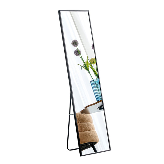 Aluminum Frame Minimalist Mirror, Bathroom Bedroom Wall Mirror, Elevating Contemporary Interiors, Can Be Wall Mounted Or Opened As A Standing Mirror - Black Daily Nest