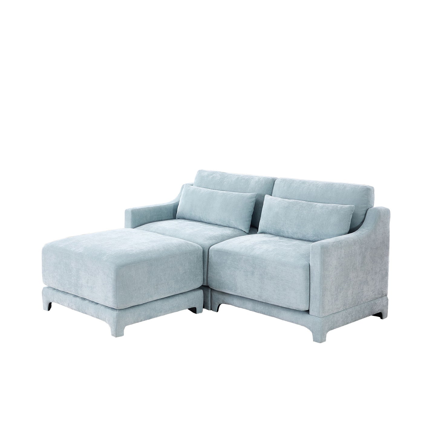 Stylish Sofa With Ottoman And Lumbar Pillows, Ergonomic Design Home Essentials