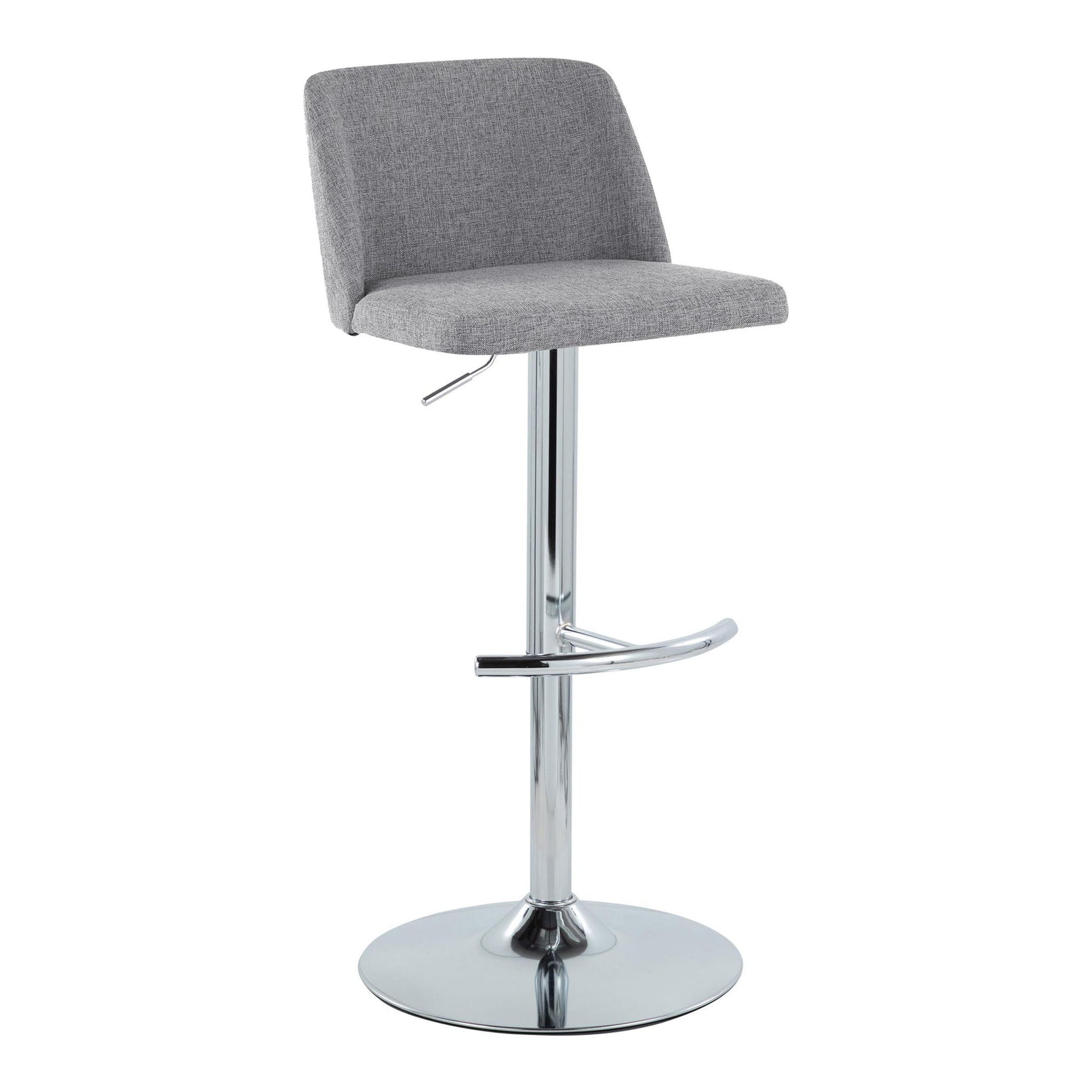 Toriano - Contemporary Adjustable Barstool With Swivel & Rounded T Footrest (Set of 2) Lumi Source