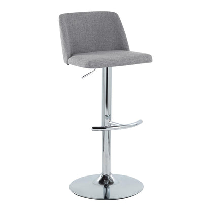 Toriano - Contemporary Adjustable Barstool With Swivel & Rounded T Footrest (Set of 2) Lumi Source