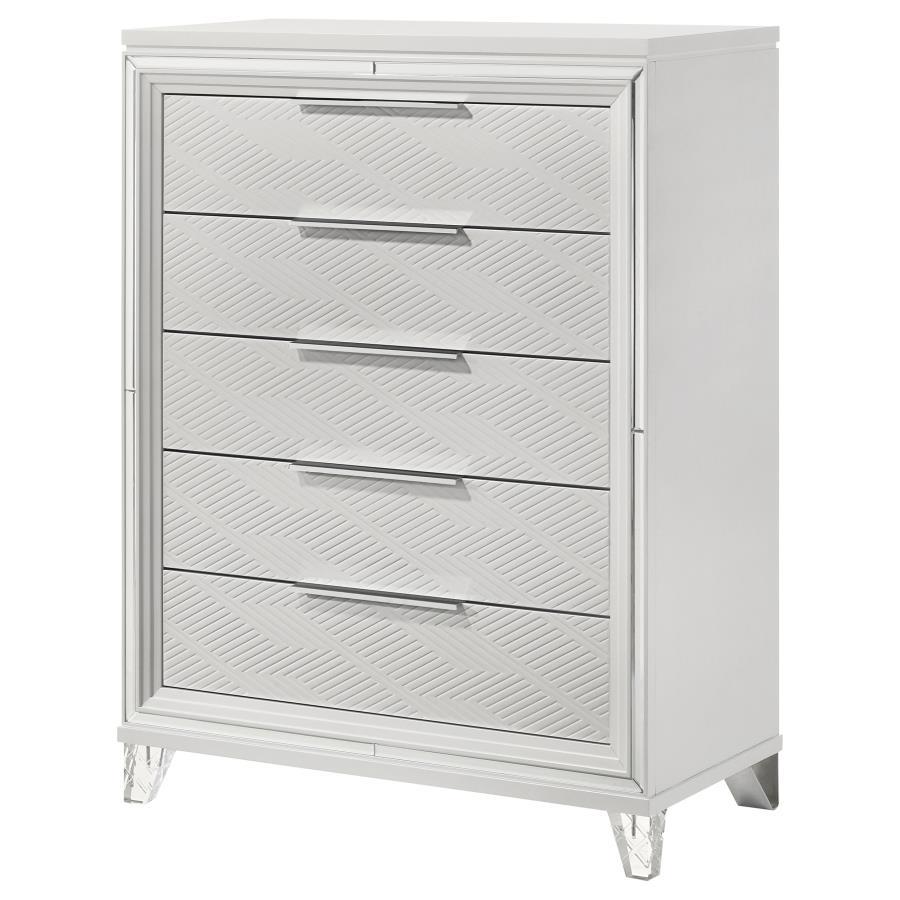 Marmore - 5-Drawer Bedroom Chest Of Drawers - White Coaster Fine Furniture