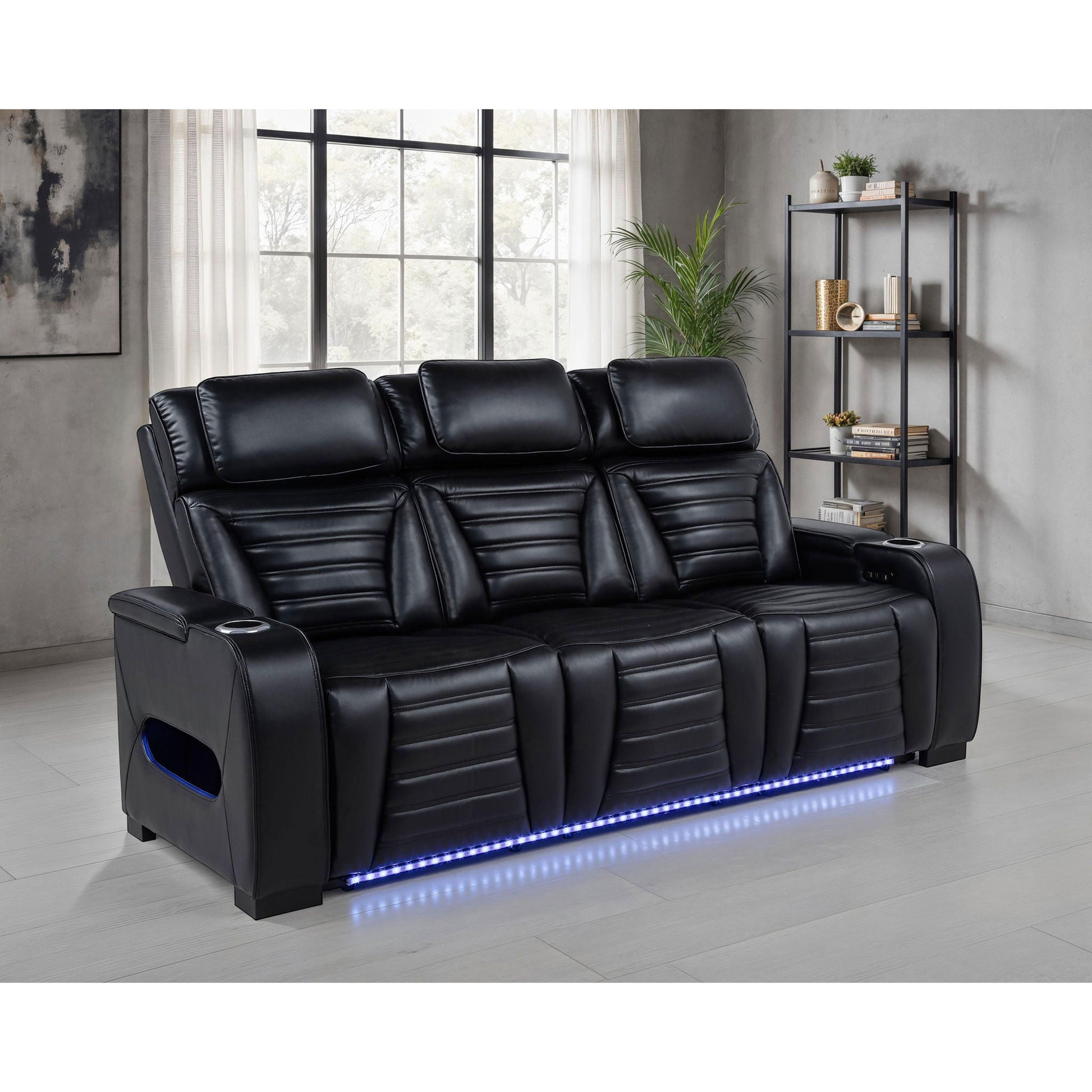 Isadora - Power Reclining Sofa With Dual Independent Recline - Black Furniture Max